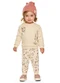 Elian - Conjunto Bebê Menina Moletom Coelhinhos Coral - variação: Bege