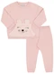 Pulla Bulla - Conjunto Bebe Menina Moletom e Pelo  Bege  - variação: Rosa
