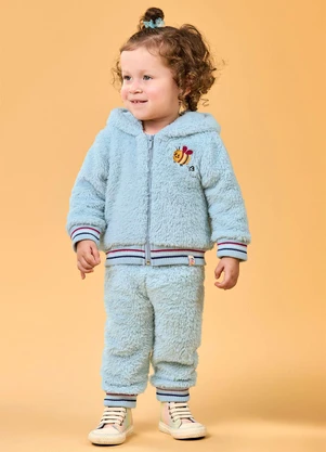 Elian - Conjunto Bebê Menina Peluciado Azul - ELIAN