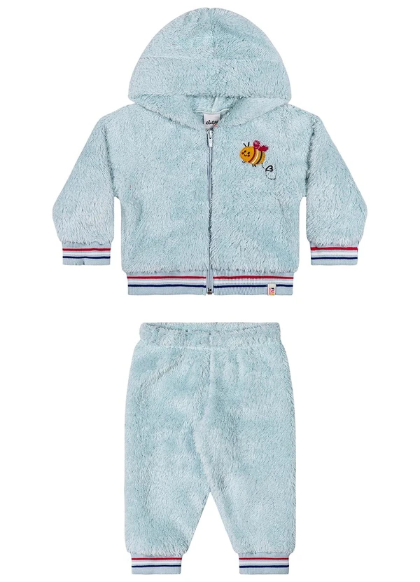 Elian - Conjunto Bebê Menina Peluciado Azul 2