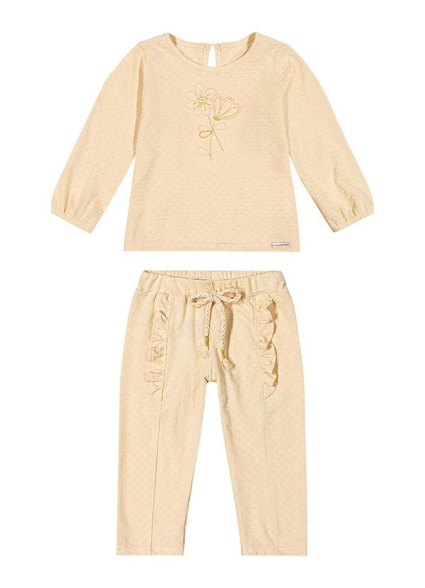 Colorittá - Conjunto Bebê Menina Texturizado Bege 3