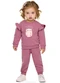 Elian - Conjunto Bebê Menina Ursinho com Pompom Azul - variação: Rosa