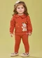 Elian - Conjunto Bebê Menina Ursinho com Pompons Laranja - variação: Laranja
