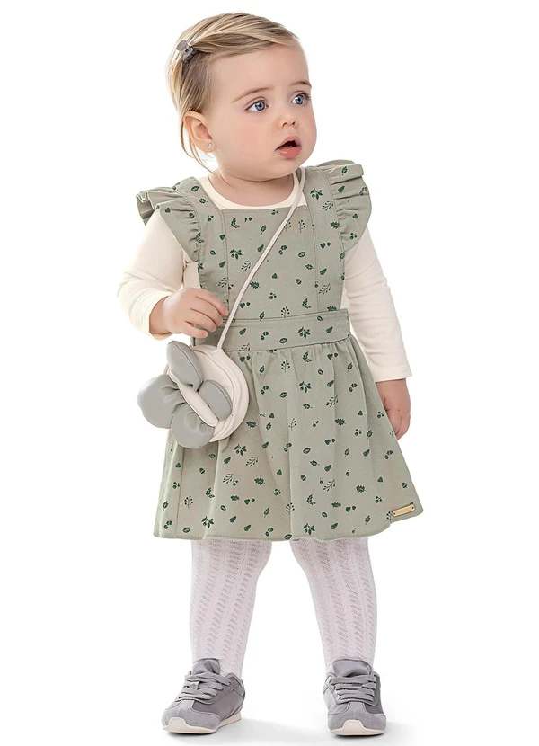 Colorittá - Conjunto Bebê Menina Veludo Cotelê Verde
