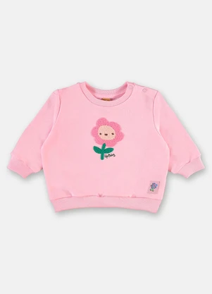 Up Baby - Conjunto Bebê Moletom sem Felpa Rosa - UP BABY