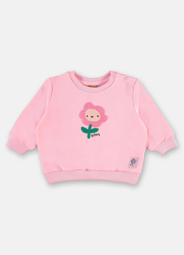 Up Baby - Conjunto Bebê Moletom sem Felpa Rosa 2