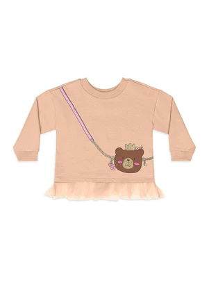 Quimby - Conjunto Bebê Ursinho Tule Legging Marrom - QUIMBY