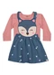 Elian - Conjunto Bebê Vestido e Blusa Raposa Azul - variação: Azul