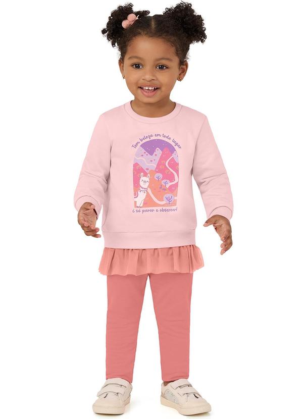 Malwee Kids - Conjunto Beleza em Todo Lugar em Moletom Rosa 1