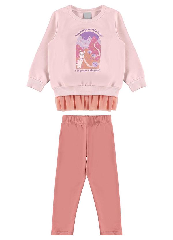 Malwee Kids - Conjunto Beleza em Todo Lugar em Moletom Rosa 2