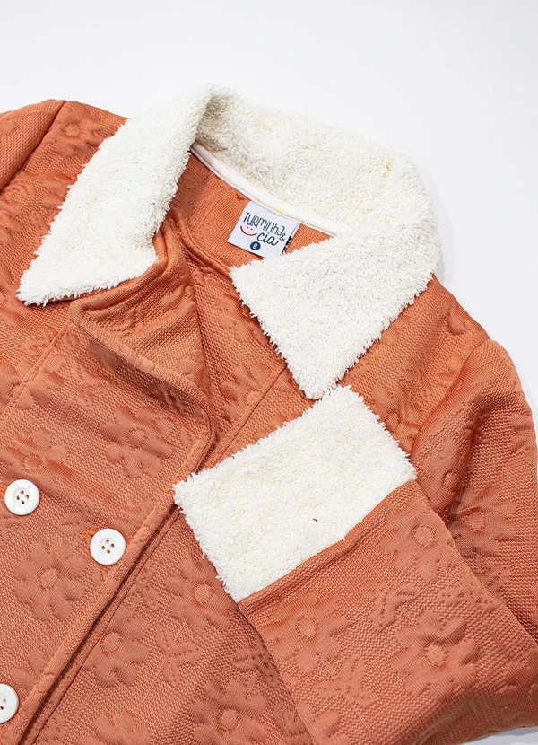 Turminha - Conjunto Blazer e Saia Godê Jacquard Marrom 2