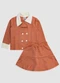 Turminha - Conjunto Blazer e Saia Godê Jacquard Marrom - variação: Marrom