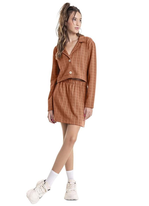 Gloss - Conjunto Blazer e Saia Juvenil Marrom 2