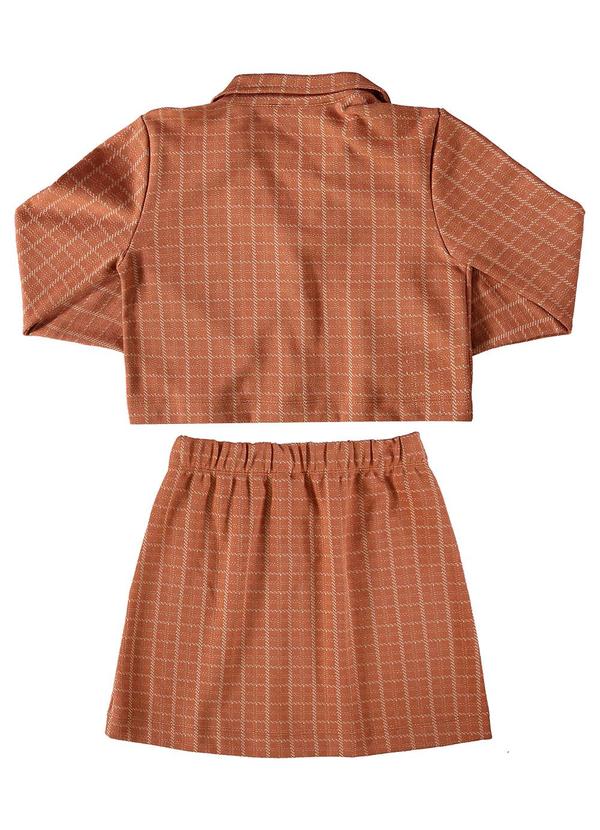 Gloss - Conjunto Blazer e Saia Juvenil Marrom 3