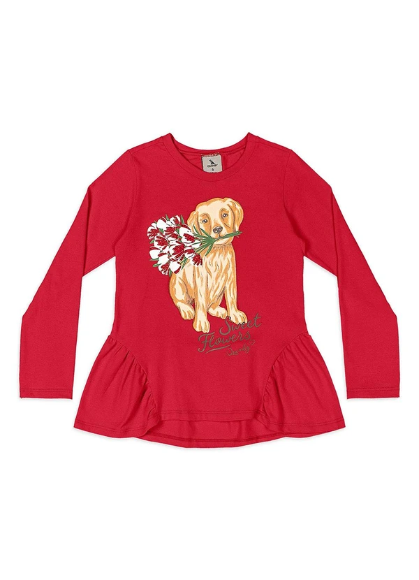 Quimby - Conjunto Blusa Babado e Legging Vermelho 3