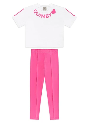 Quimby - Conjunto Blusa Calça Legging Branco - QUIMBY