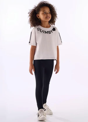 Quimby - Conjunto Blusa Calça Legging Branco - QUIMBY