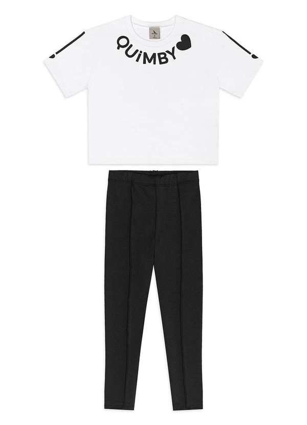 Quimby - Conjunto Blusa Calça Legging Branco 3