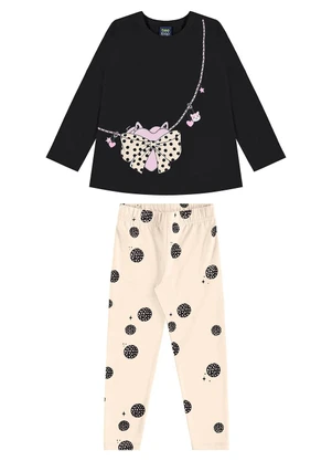 Bee Loop - Conjunto Blusa Calça Legging Preto - BEE LOOP