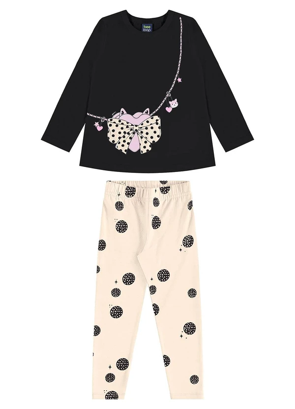Bee Loop - Conjunto Blusa Calça Legging Preto 2