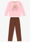 Rovi Kids - Conjunto Blusa com Legging Bege - variação: Rosa