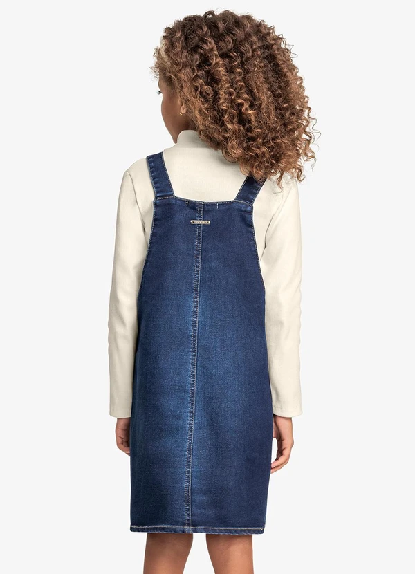 Trick Nick - Conjunto Blusa com Salopete Jeans Azul 2