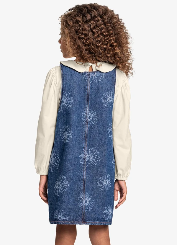 Trick Nick - Conjunto Blusa com Salopete Jeans Azul 2