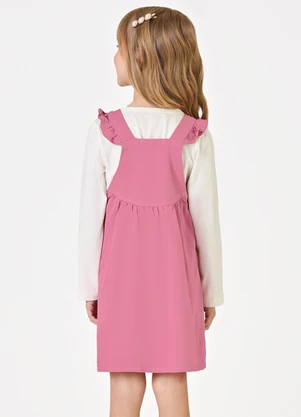 Trick Nick - Conjunto Blusa com Salopete Jeans Rosa - TRICK NICK