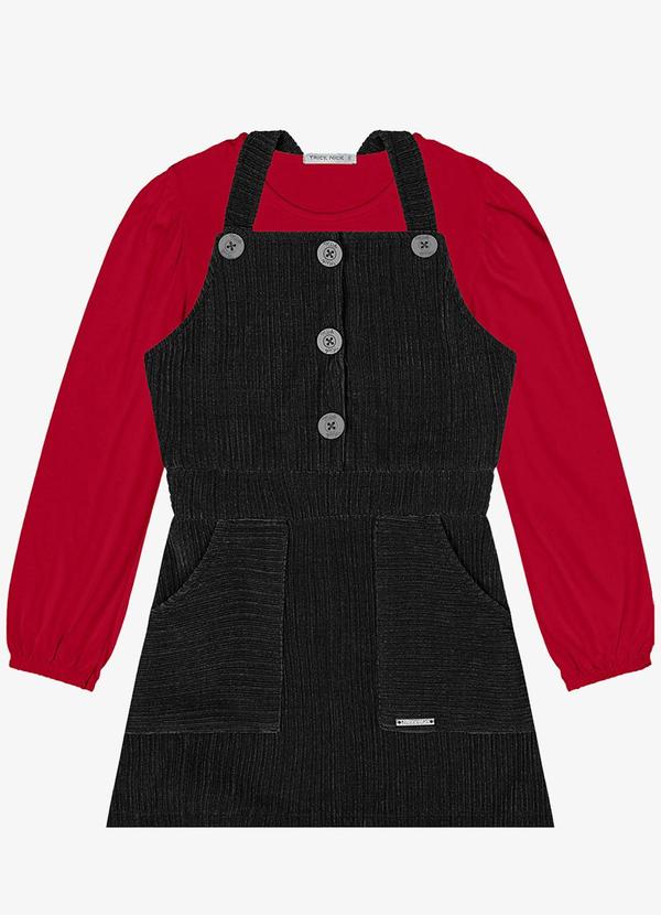 Trick Nick Conjunto Blusa com Salopete Preto