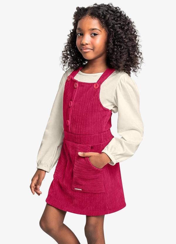 Trick Nick - Conjunto Blusa com Salopete Vermelho