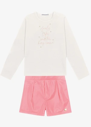 Trick Nick - Conjunto Blusa com Shorts Feminino Bege - TRICK NICK