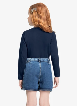 Trick Nick - Conjunto Blusa com Shorts Saia Jeans Azul - TRICK NICK