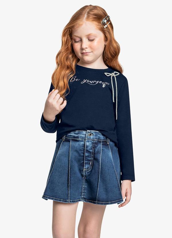 Trick Nick - Conjunto Blusa com Shorts Saia Jeans Azul 1