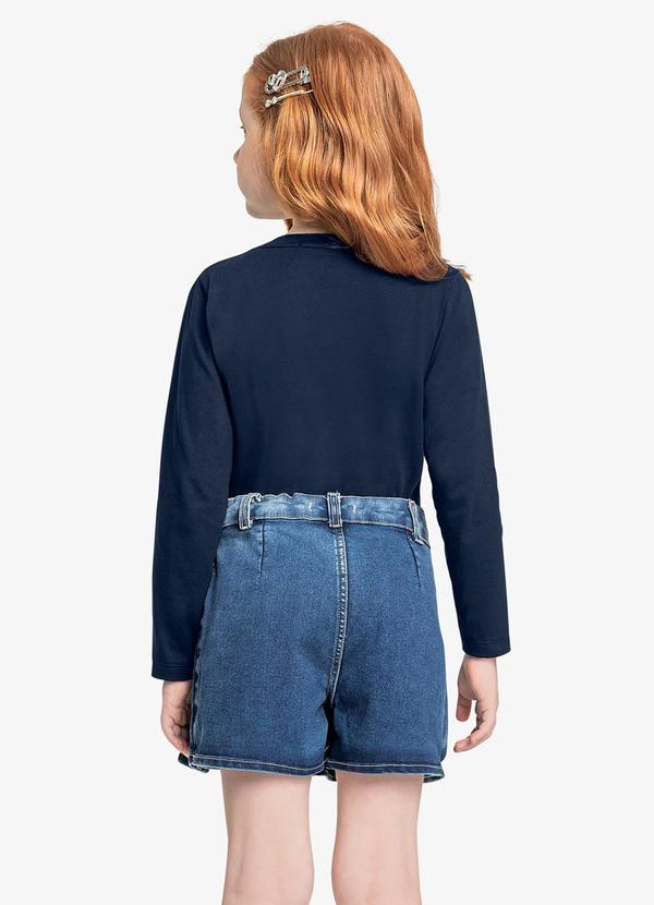 Trick Nick - Conjunto Blusa com Shorts Saia Jeans Azul 2