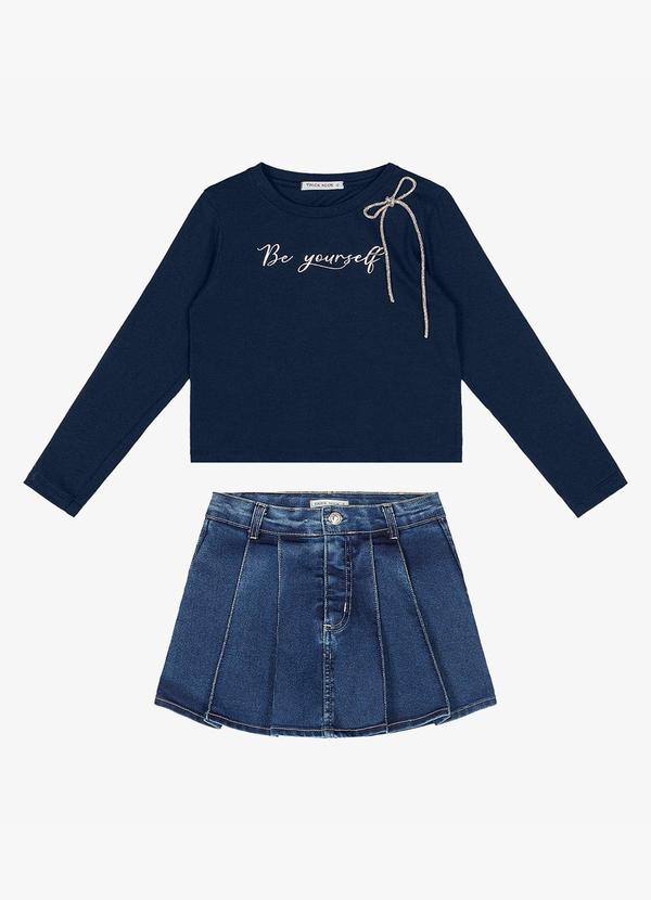 Trick Nick - Conjunto Blusa com Shorts Saia Jeans Azul 6