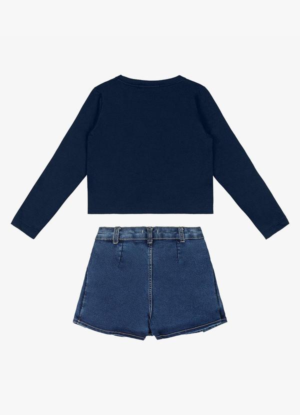 Trick Nick - Conjunto Blusa com Shorts Saia Jeans Azul 7