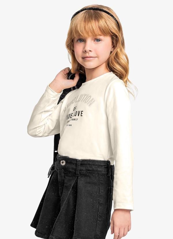 Trick Nick - Conjunto Blusa com Shorts Saia Jeans Bege 4