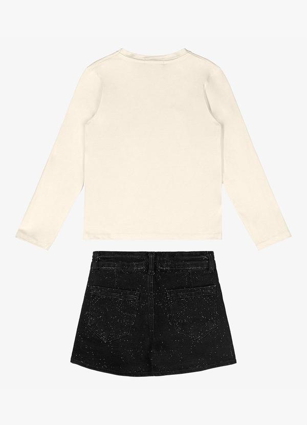 Trick Nick - Conjunto Blusa com Shorts Saia Jeans Bege 7