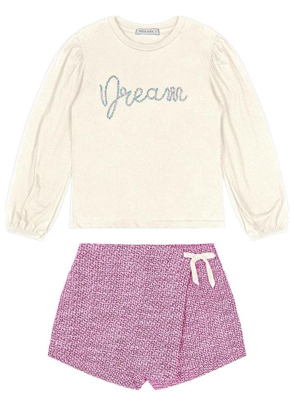 Trick Nick - Conjunto Blusa com Shorts Saia Rosa