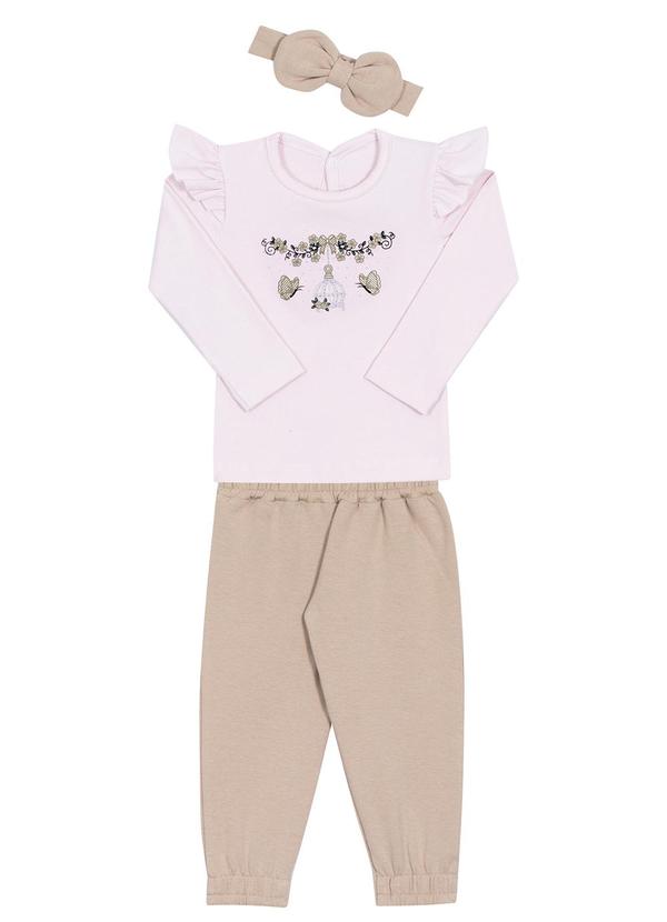 Randa Mundu - Conjunto Blusa Cotton / Calça Molecotton Bege