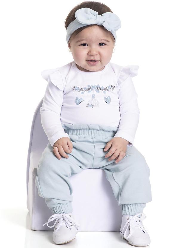 Randa Mundu - Conjunto Blusa Cotton / Calça Molecotton Branco