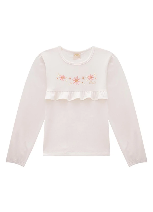 Milli e Nina - Conjunto Blusa Cotton Penteado e Legging Bege 2