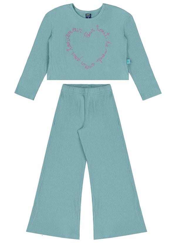 Bee Loop - Conjunto Blusa Cropped e Calça Azul