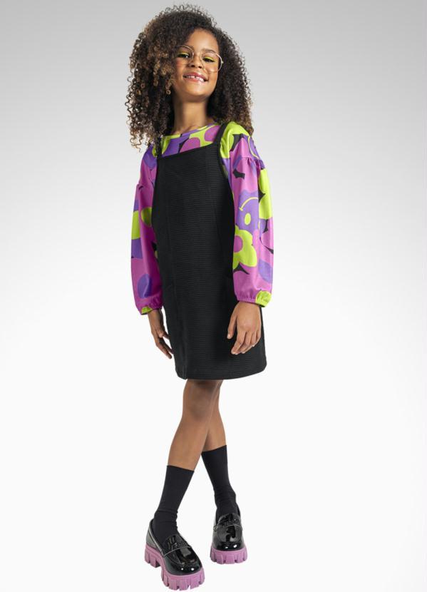 Playground - Conjunto Blusa Cropped e Salopete Roxo