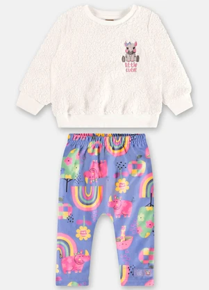 Up Baby - Conjunto Blusa e Calça Bebê Bege - UP BABY