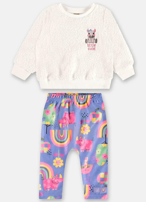Up Baby - Conjunto Blusa e Calça Bebê Bege