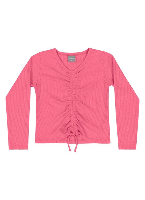 Quimby - Conjunto Blusa e Calça Flare Infantil Rosa