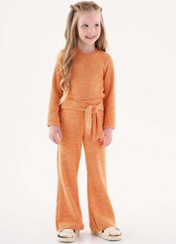 Up Baby - Conjunto Blusa e Calça Infantil Laranja