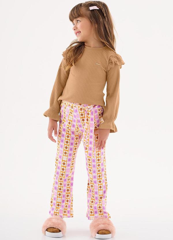 Up Baby - Conjunto Blusa e Calça Infantil Marrom