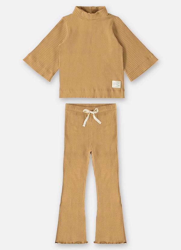 Up Baby - Conjunto Blusa e Calça Infantil Marrom